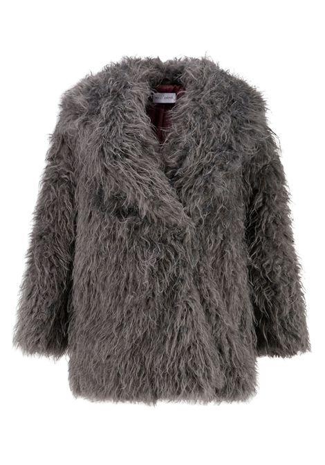 Weili Zheng Cappotto Doppiopetto in Ecopelliccia con Collo Sciallato Grigio Donna WEILI ZHENG | Pelliccia | F26CS15GY22